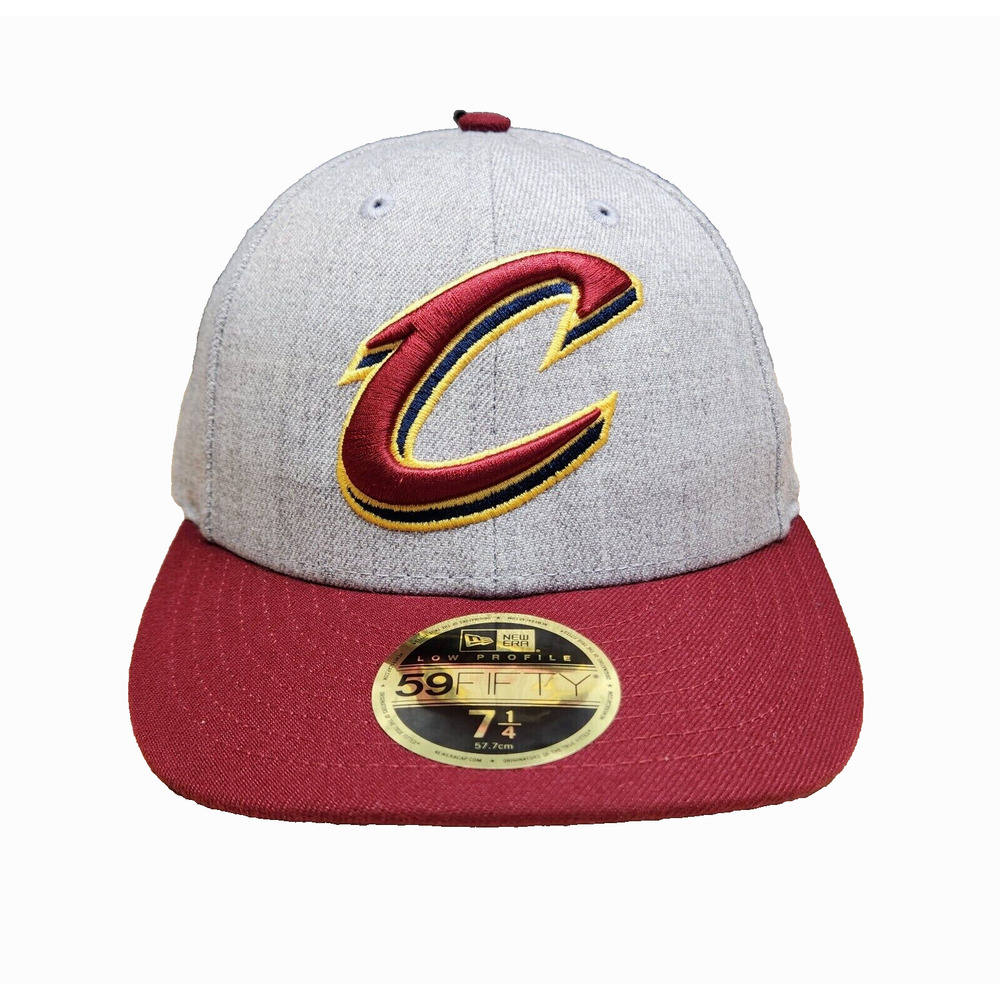 New Era‎ Cleveland Cavaliers NBA Red Grey UV 59FIFTY Low Fitted Hat Size 7 1/2